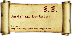 Berényi Bertalan névjegykártya
