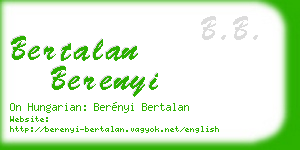bertalan berenyi business card