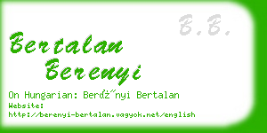 bertalan berenyi business card